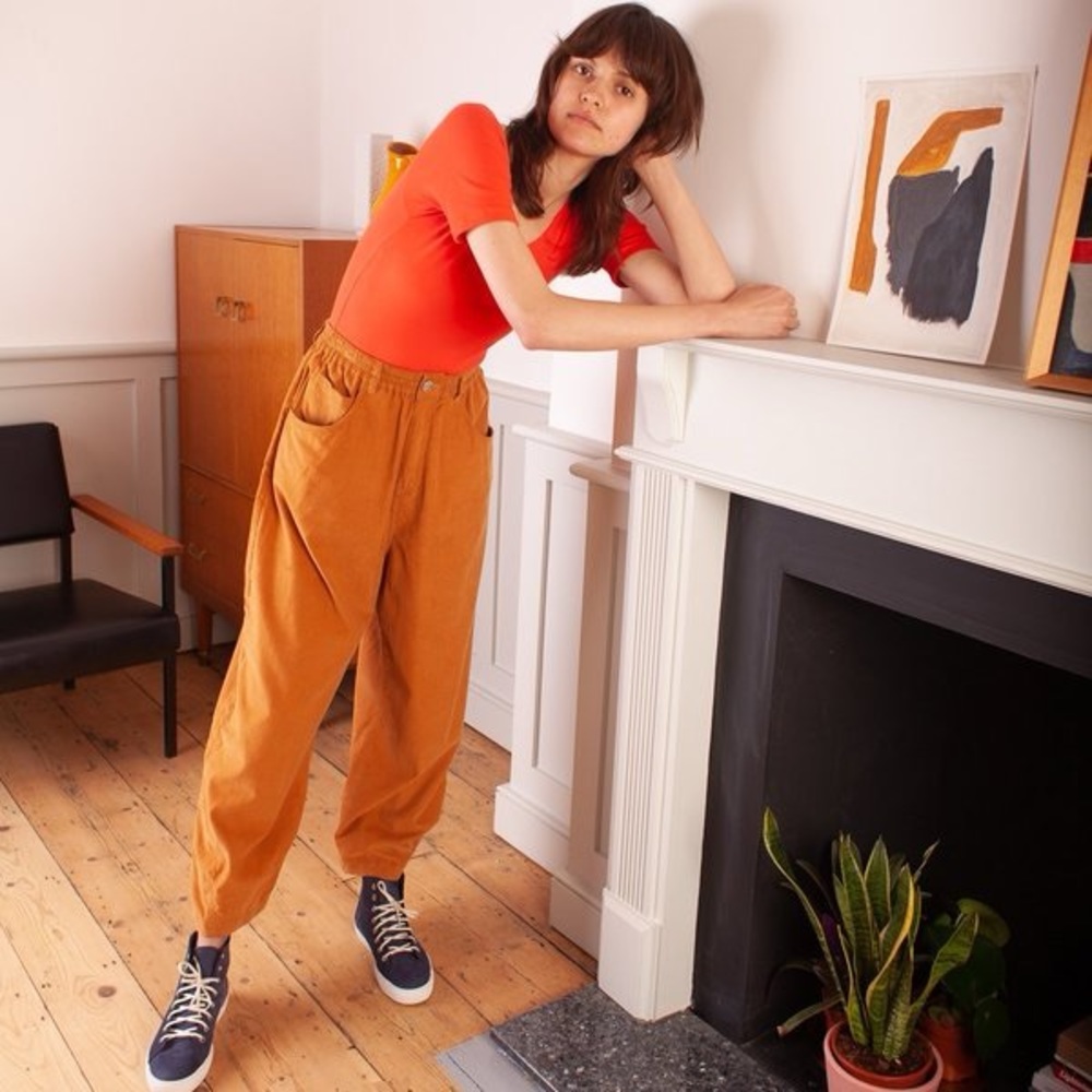 LF MARKEY Fergus trousers UK 10/US 6 in light corduroy, chestnut